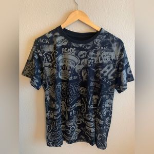 AC/DC AOP Graphic Print Shirt Angus Young Short Sleeve Black M